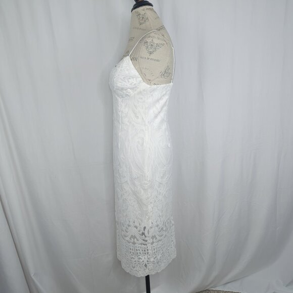 Bardot Lace Dress 8 Medium White Midi - Picture 6 of 10